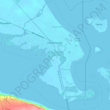 Mapa topográfico Chichiriviche, altitud, relieve