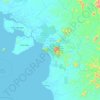 Mapa topográfico Kayong Utara, altitud, relieve