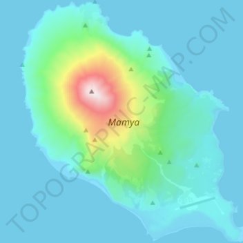 Mapa topográfico Матуа, altitud, relieve