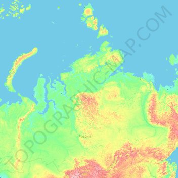 Mapa topográfico 西伯利亚联邦管区, altitud, relieve