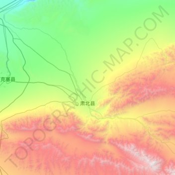 Mapa topográfico 党城湾镇, altitud, relieve