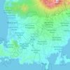 Mapa topográfico Lombok Tengah, altitud, relieve