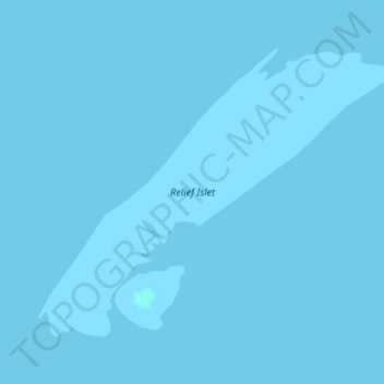 Mapa topográfico Relief Islet, altitud, relieve