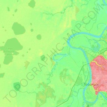 Mapa topográfico Овсянниковское сельское поселение, altitud, relieve