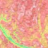 Mapa topográfico 玉溪市, altitud, relieve