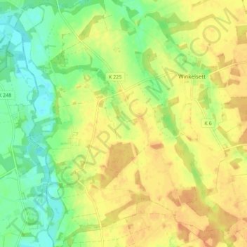 Mapa topográfico Reckum, altitud, relieve