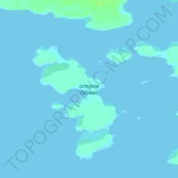 Mapa topográfico остров Гирвас, altitud, relieve