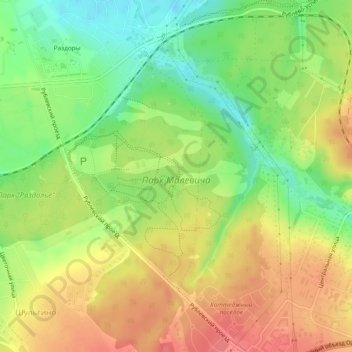 Mapa topográfico Парк Малевича, altitud, relieve