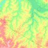 Mapa topográfico Glicério, altitud, relieve