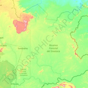 Mapa topográfico Parroquia Sección Capital Sifontes, altitud, relieve