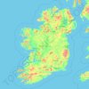 Mapa topográfico Ireland, altitud, relieve