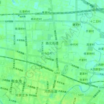 Mapa topográfico 路北街道, altitud, relieve