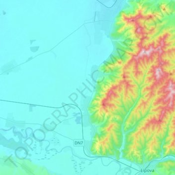 Mapa topográfico Paulisch, altitud, relieve