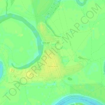 Mapa topográfico Заокское, altitud, relieve