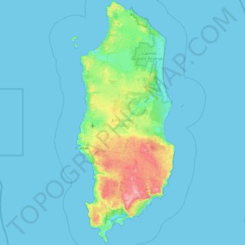 Mapa topográfico King Island Council, altitud, relieve