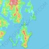 Mapa topográfico Bruny Island, altitud, relieve