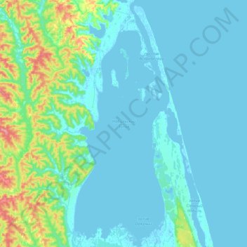 Mapa topográfico Набильский залив, altitud, relieve