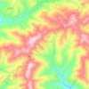 Mapa topográfico Pujerra, altitud, relieve