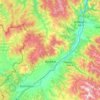 Mapa topográfico Vranje, altitud, relieve