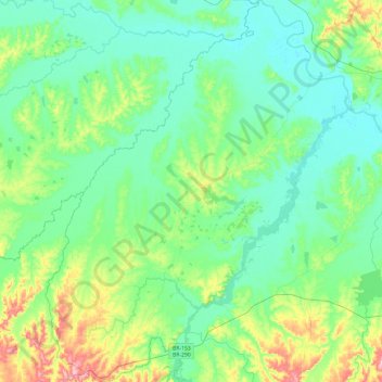 Mapa topográfico Barro Vermelho, altitud, relieve