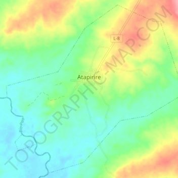 Mapa topográfico Atapirire, altitud, relieve