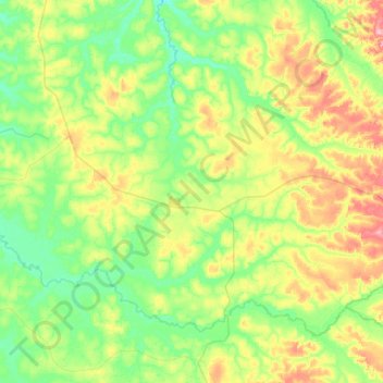 Mapa topográfico Marianópolis do Tocantins, altitud, relieve