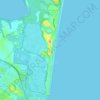 Mapa topográfico Peregian Beach, altitud, relieve