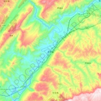Mapa topográfico 保家镇, altitud, relieve