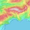 Mapa topográfico Èze, altitud, relieve