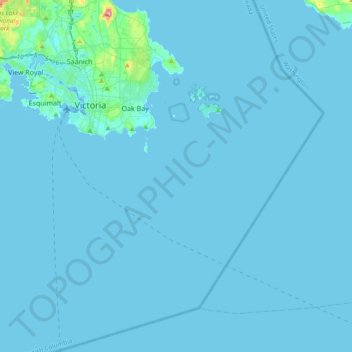 Mapa topográfico Victoria, altitud, relieve