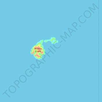 Mapa topográfico Feni Islands, altitud, relieve