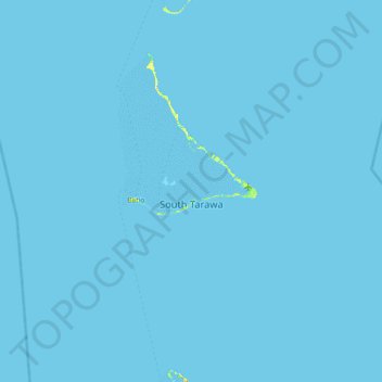 Mapa topográfico Tarawa Sur, altitud, relieve