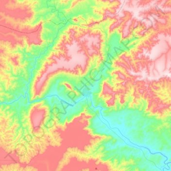 Mapa topográfico Coronel Murta, altitud, relieve