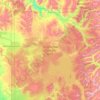 Mapa topográfico Yellowstone National Park, altitud, relieve