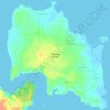 Mapa topográfico Santiago Island, altitud, relieve