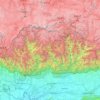 Mapa topográfico Bután, altitud, relieve