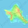 Mapa topográfico Oahu, altitud, relieve