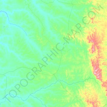 Mapa topográfico Divinópolis do Tocantins, altitud, relieve