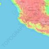 Mapa topográfico Colima, altitud, relieve