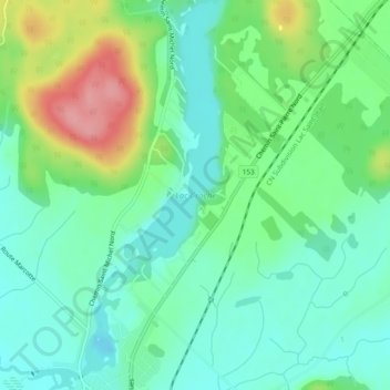 Mapa topográfico Lac Croche, altitud, relieve