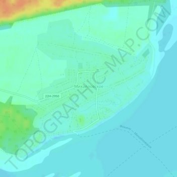 Mapa topográfico Михайловское, altitud, relieve