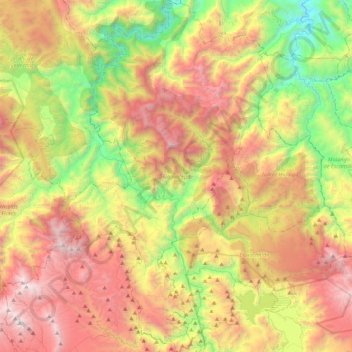 Mapa topográfico Tlahuiltepa, altitud, relieve