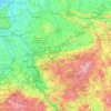 Mapa topográfico Renania del Norte-Westfalia, altitud, relieve