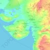 Mapa topográfico Gujarat, altitud, relieve