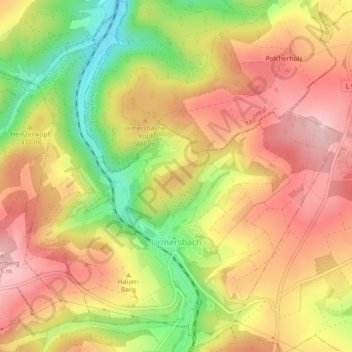 Mapa topográfico Urmersbach, altitud, relieve