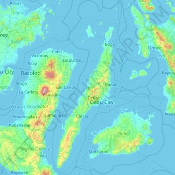 Mapa topográfico 宿霧/宿务, altitud, relieve
