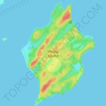 Mapa topográfico Woody Island, altitud, relieve