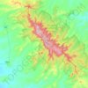 Mapa topográfico Bunya Mountains, altitud, relieve