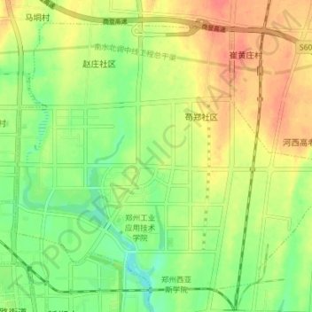 Mapa topográfico 中心城区新区建设管理委员会, altitud, relieve