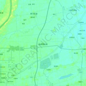 Mapa topográfico 高官寨街道, altitud, relieve